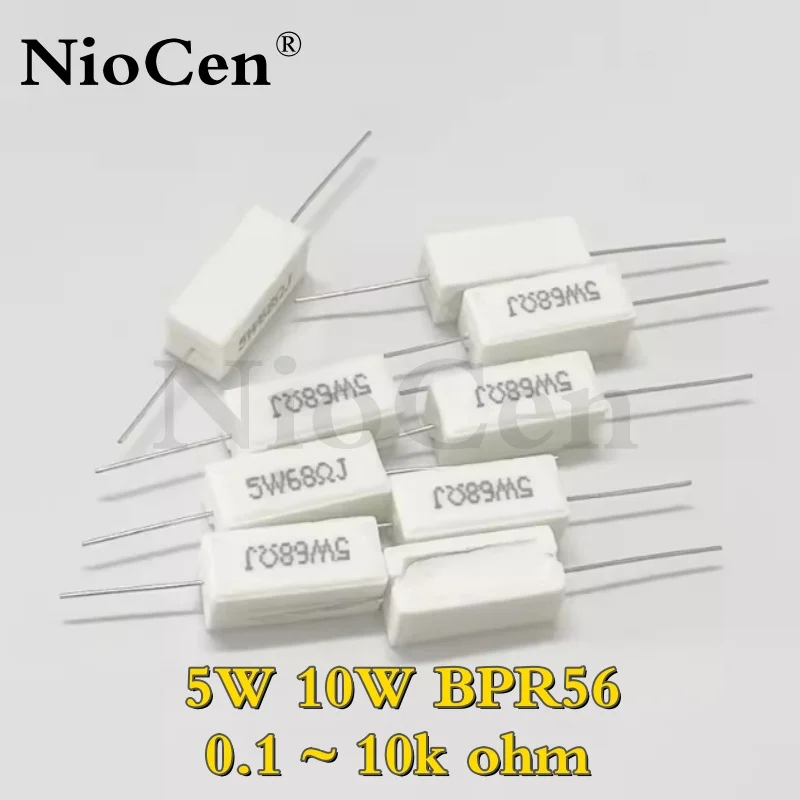 Igmopnrq-resistência do cimento, 5w, 10w, bpr56, ohm 0.1 ~ 10k, 0.33r, 1r, 10r, 100r, 0,22, 0,33, 1, 10, 1k, ohm 10k