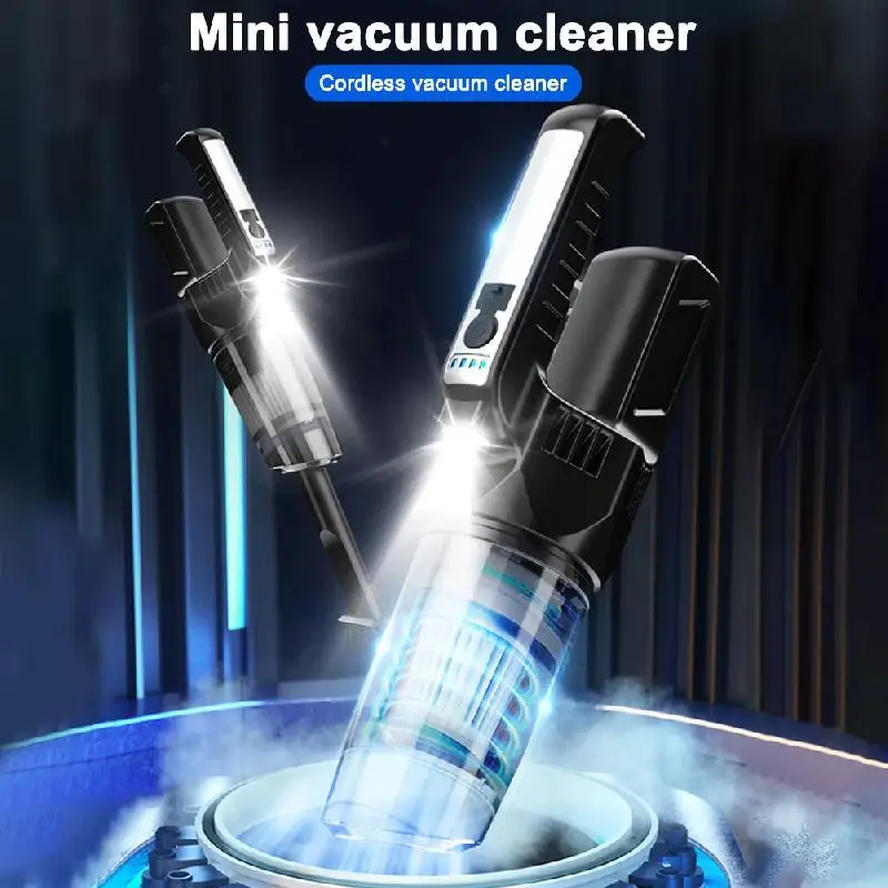 Car Vacuum Cleaner, Portable Handheld Cleaning Light, Wireless Vacuum Cleaner For Car Home Brush Nozzle Filter,cleaning Pet Hair 