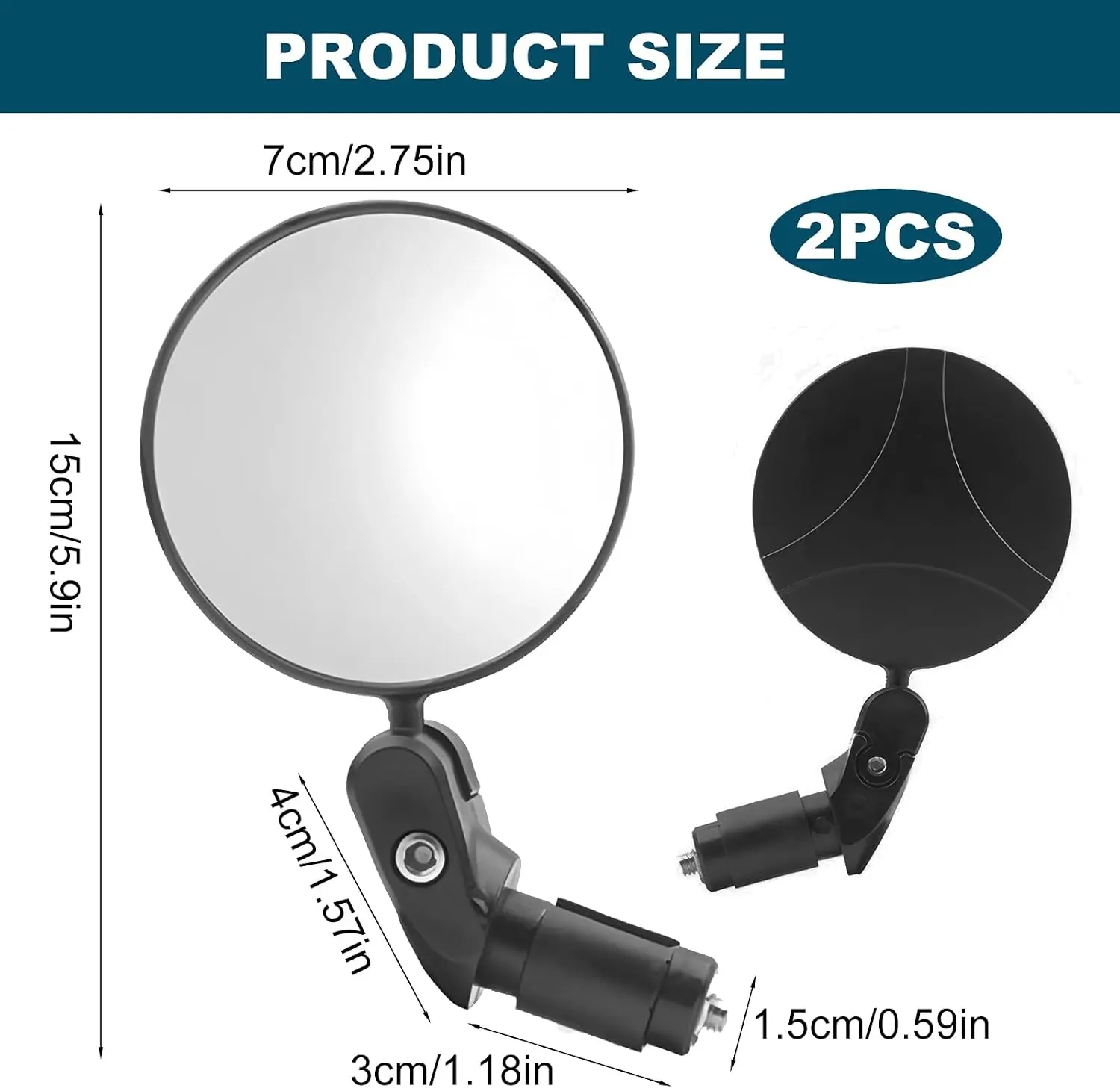 Bicycle Rearview Mirror 360° Rotatable Universal Cycling Handlebar Rear View Mirrors Wide Angle Mirror For Road Bike Accessories