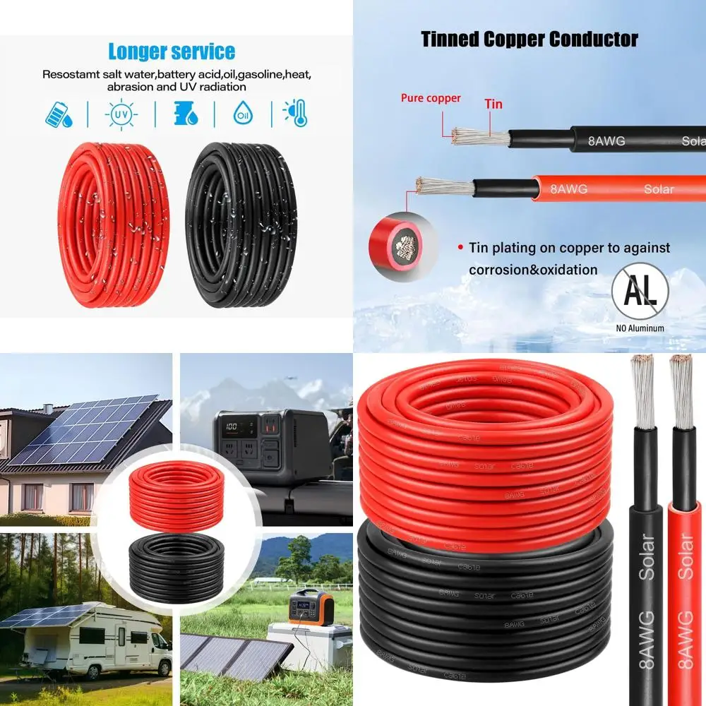 8 Awg Red And Black…