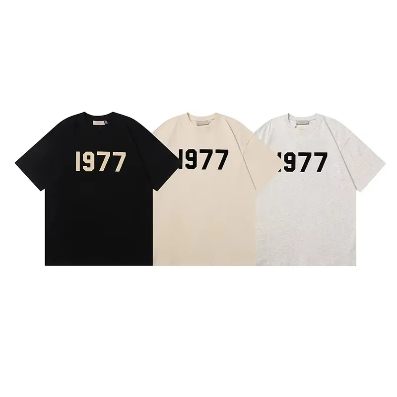 2025 Summer New Fog Digital Flocking Short Sleeves T-shirt Men Women Casual Streetwear White Black Rock Music Festival T-shirt