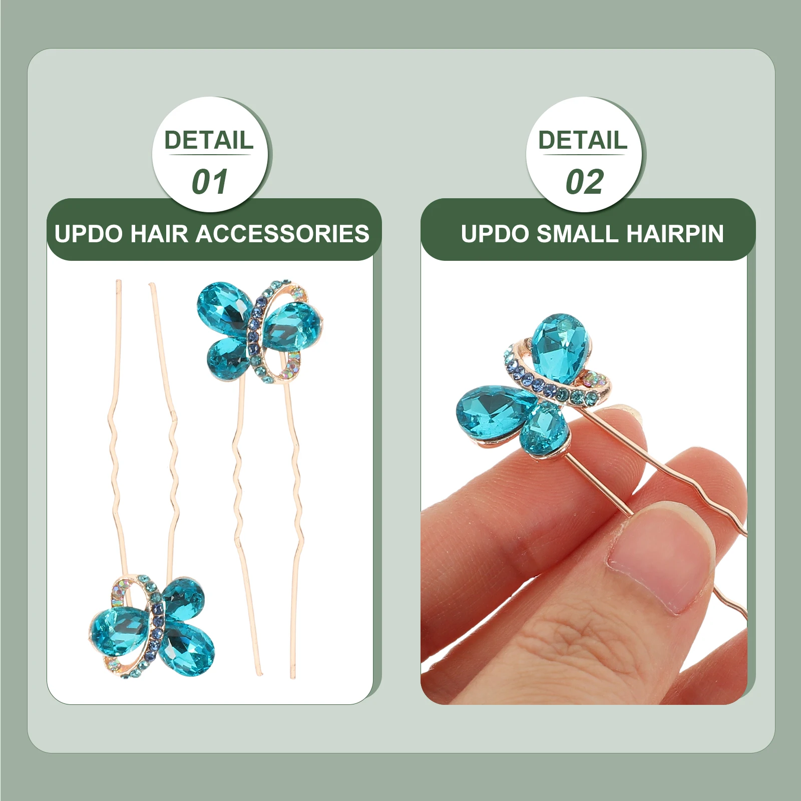 

4pcs Crystal Pins Rhinestone Hairpins For Women Wedding Headpiece Bridal Hair Accessories Bun Clips Hair Styling Tools