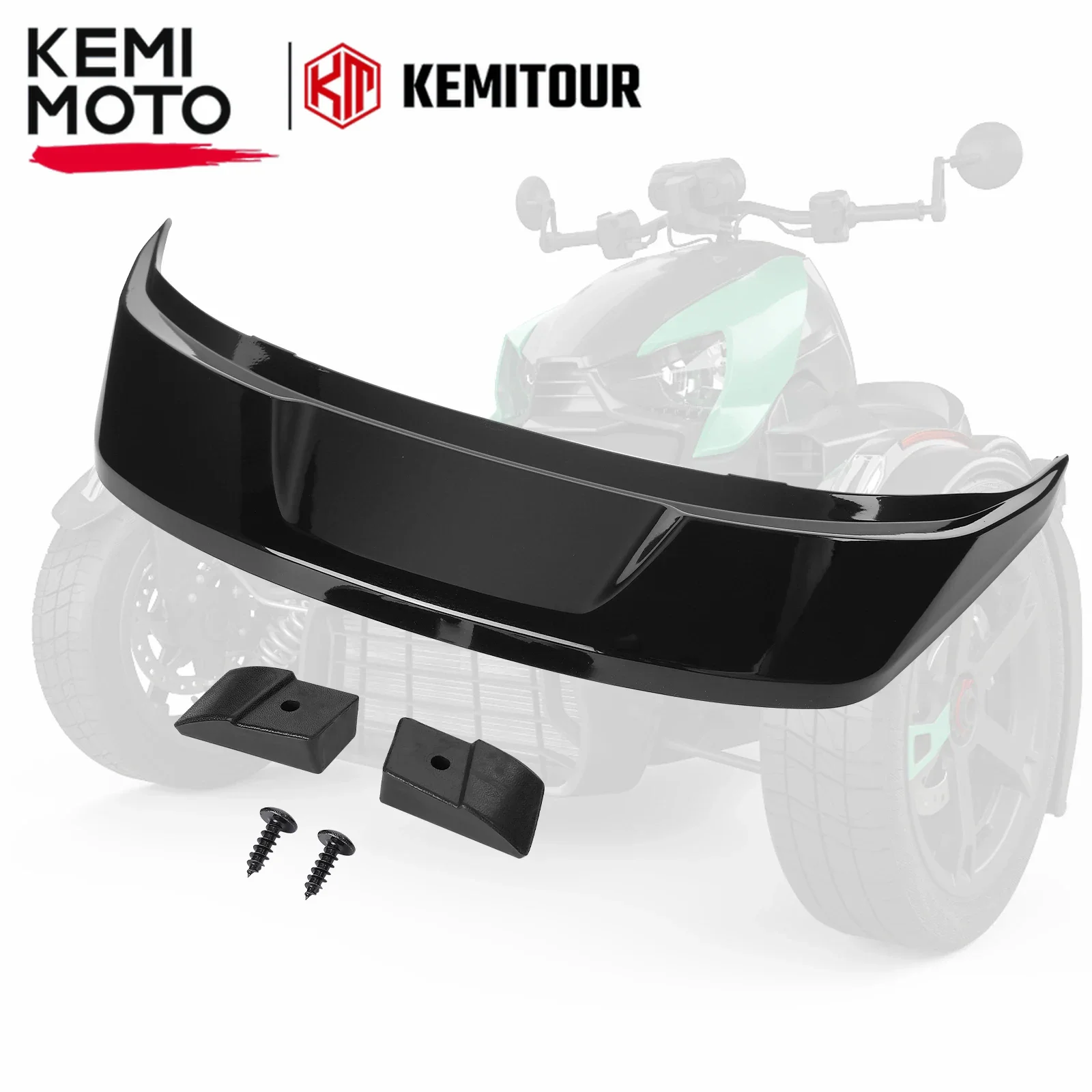 KEMIMOTO On-Road Rear Trim Spoiler Intensive Black Compatible with Can-Am Ryker 600 900 Sport Rally Edition 2019+ 219400869