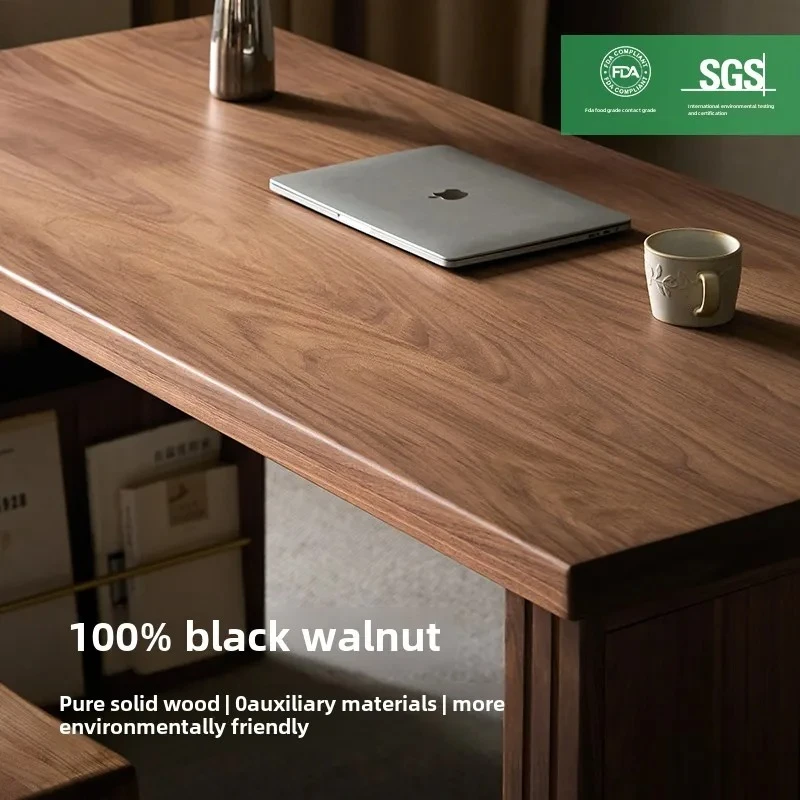 Solid Wood Desk North American Black Walnut Workbench Study Bedroom Computer Desk