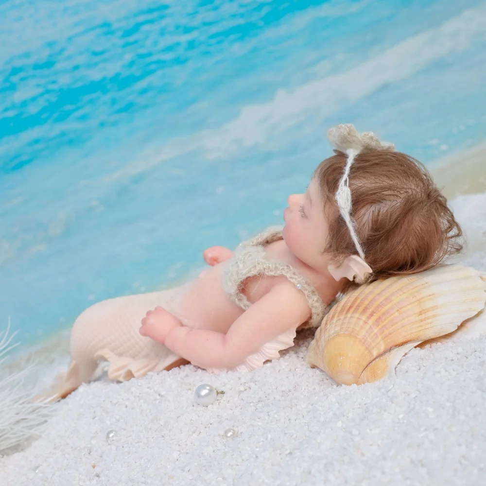 Cloveray 12 بوصة واقعية كامل الجسم سيليكون دمية لينة الصلبة النوم حورية البحر سيليكون دمية عالية الجودة هدية الفن الأصلي