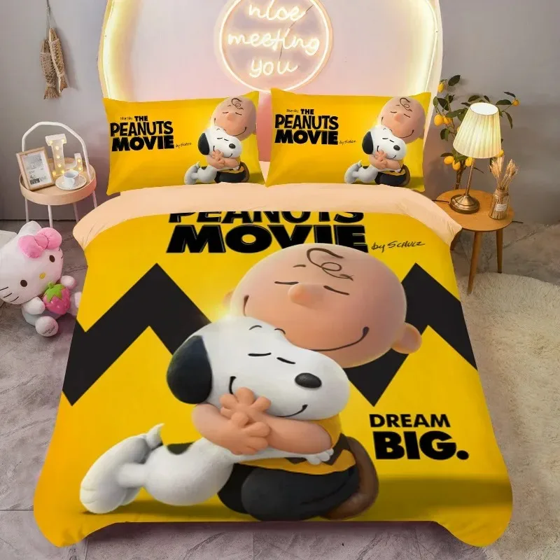 Fashion Snoopy Print Bedding Sets Bed Supplies Set Cartoon Dog Duvet Cover Bed Comforter Set Bedding Set Luxury Gift