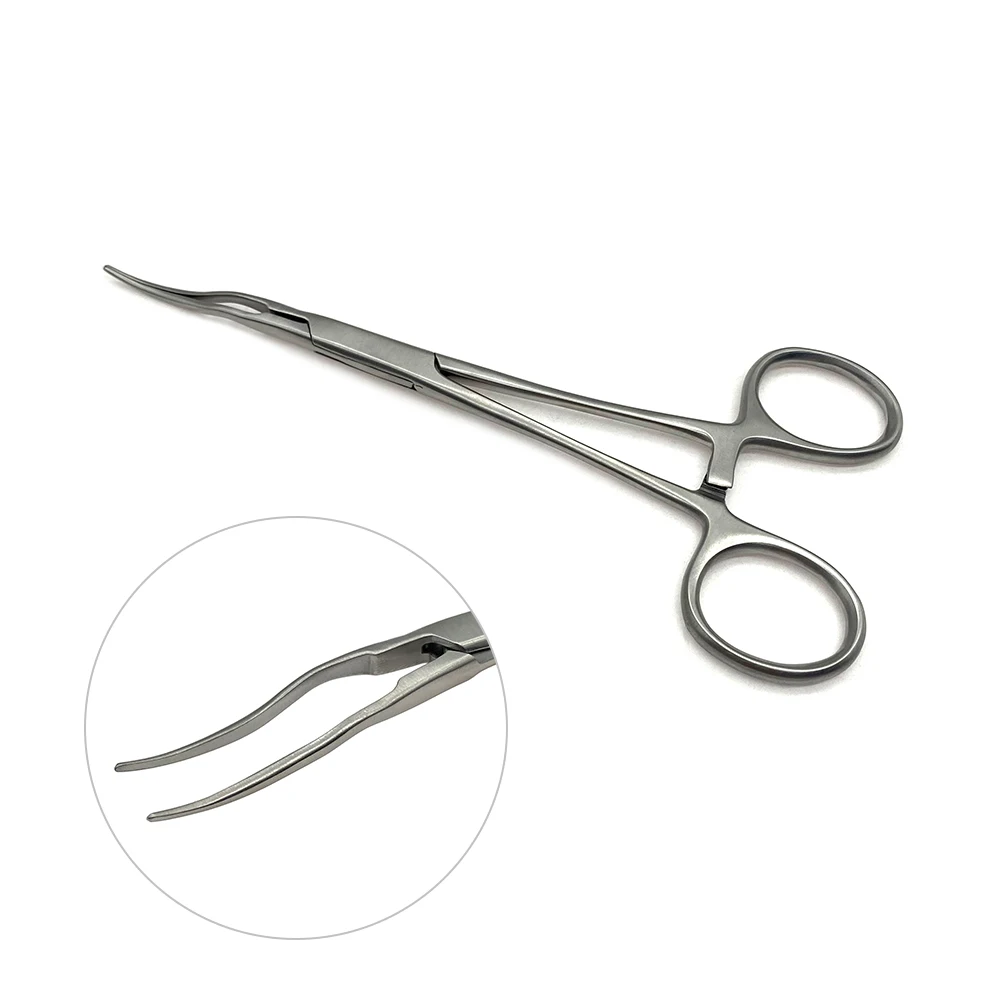 

Hemostatic Clamp Forceps Fine Needle Holder Curved Head 16cm Stainless Steel Surgical Forceps Tool