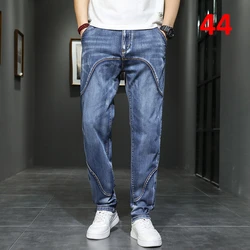 42 44 Plus Size Jeans Men Denim Pants Baggy Straight Jeans Pants Fashion Causal Trousers Male Big Size Bottoms