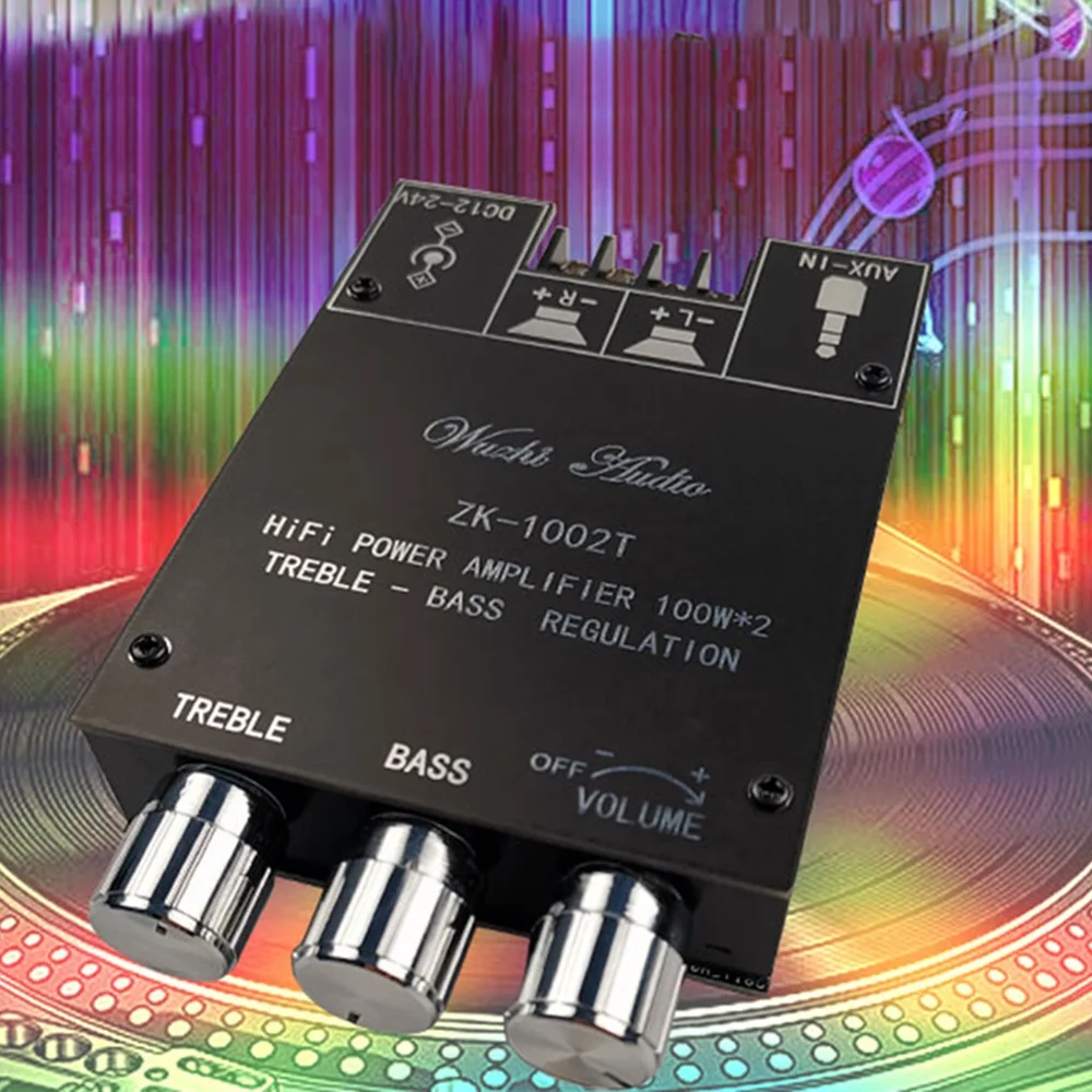 

【CLEARANCE】ZK-1002T Amplifier Board TPA3116D2 Bluetooth 5.0 Subwoofer 100Wx2 Audio Power Stereo Amplifier Board Module Bass AMP