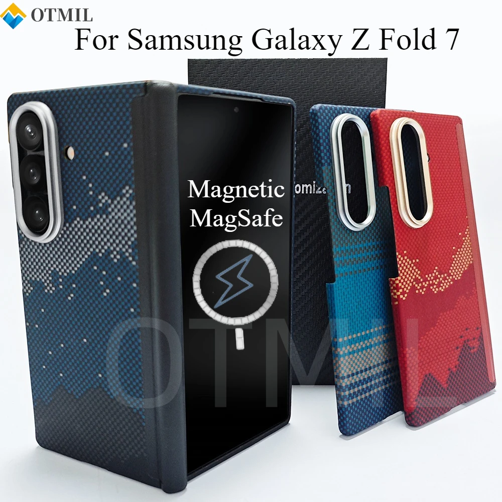 

Original 600D Real Aramid Carbon Fiber Magsafe Phone Case for Samsung Galaxy Z Fold 7 Magnetic Hinge Thin Hard Armor Cover Shell
