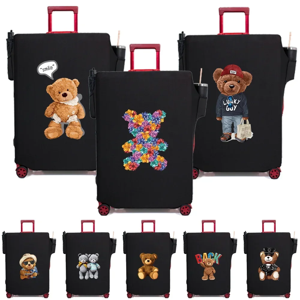 Luggage Protection Cover Bag Travel Pull Rod Box Covers Wear-resistant Thickened Dust Elastic Multi Pocket Bear Image 18-32 Inch