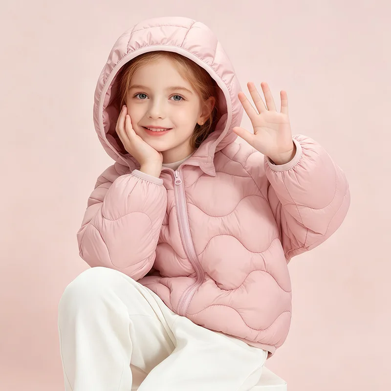 2026 Fashion Kids Winter Korean Style Hooded Padded Coat Boys Girls Warm Jacket Medium Large Padded Coat