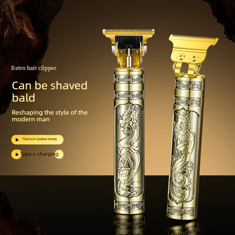 Cortador de pelo T9: cortador de pelo inalámbrico con carga USB, ideal para afeitarse completamente; permite cortarse el cabello por uno mismo sin necesidad de herramientas.