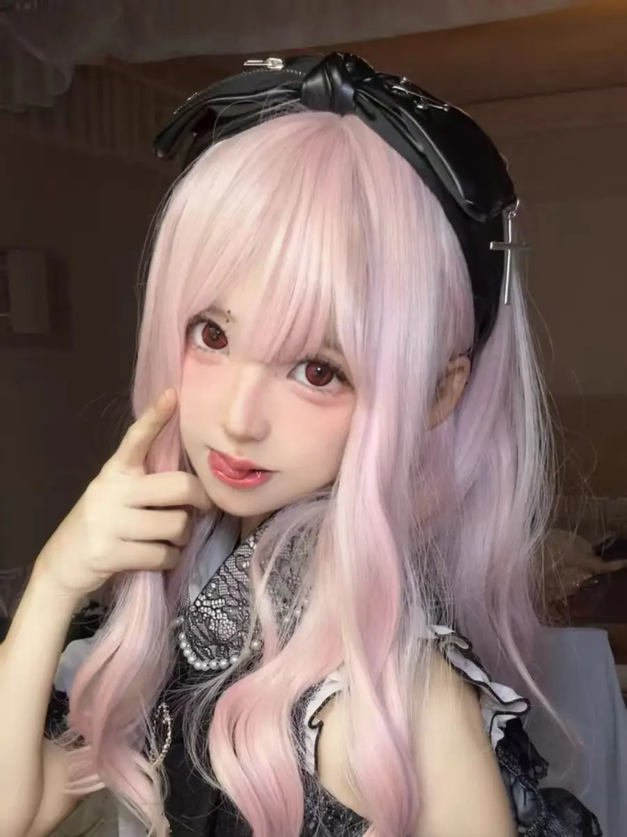 여성용 스트리트 웨어 Y2K 소녀 머리 장식, 스팀펑크 스파이크 크로스 블랙 화이트 레이스 머리띠, 로리타 고딕 메이드 카와이 액세서리