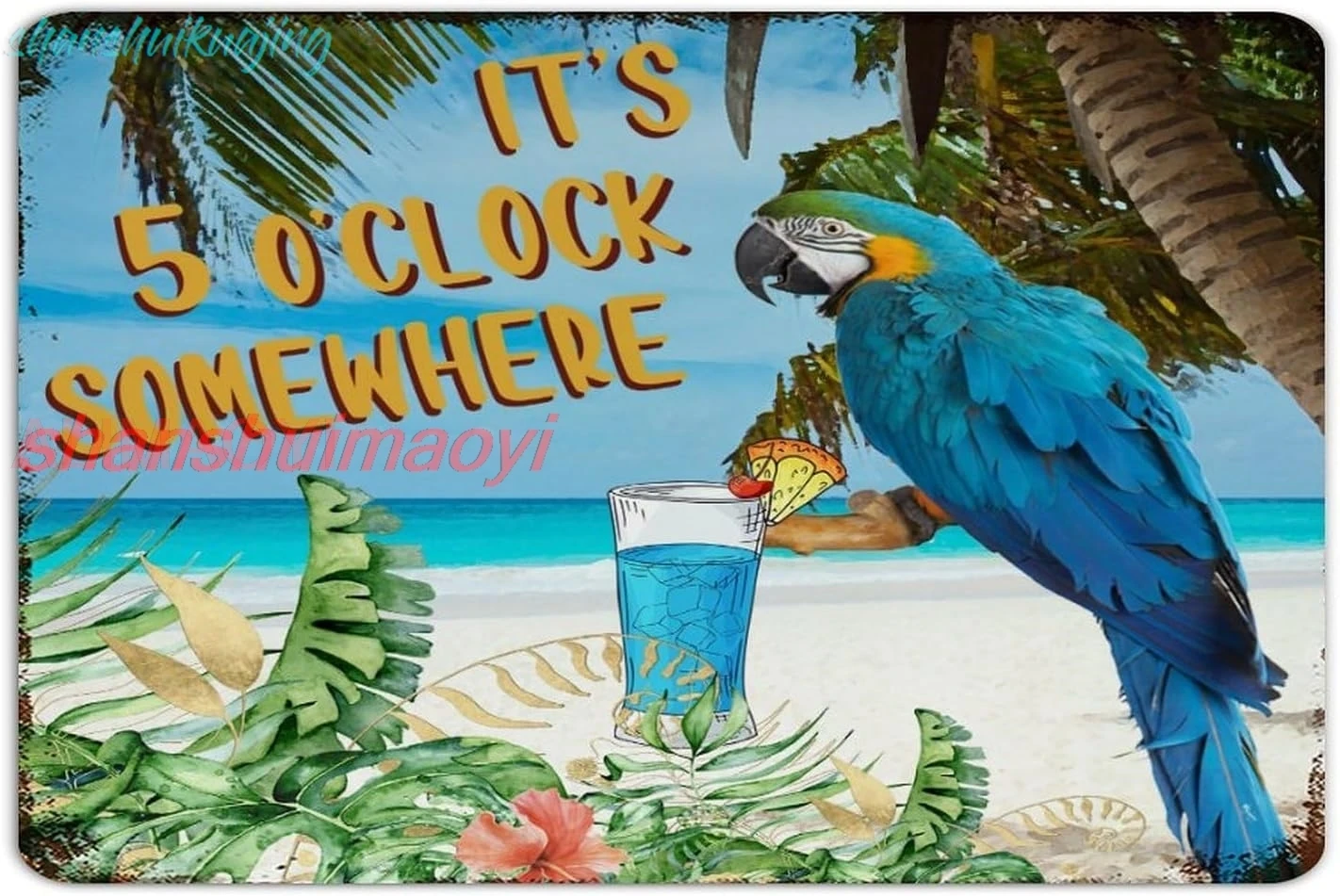 It's Five O'clock Somewhere 8x12 Inch Metal Tin Sign Vintage Cabin Dining Room Outdoor Wall Decorations Aluminum Me nice FG sign