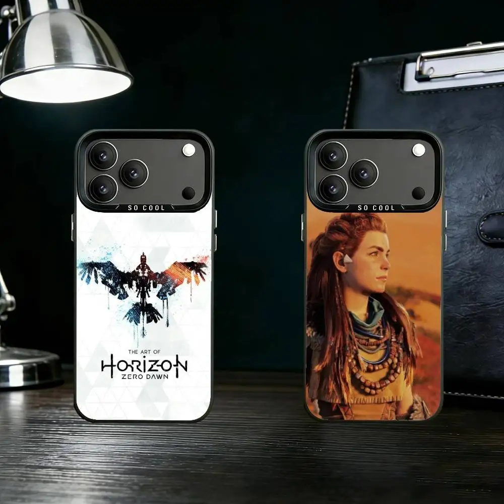 

Aloy H-Horizon Game Z-Zero D-Dawn Phone Case For iPhone 17 16 15 14 13 12 11 Pro Max Plus Silver Matte Black Cover