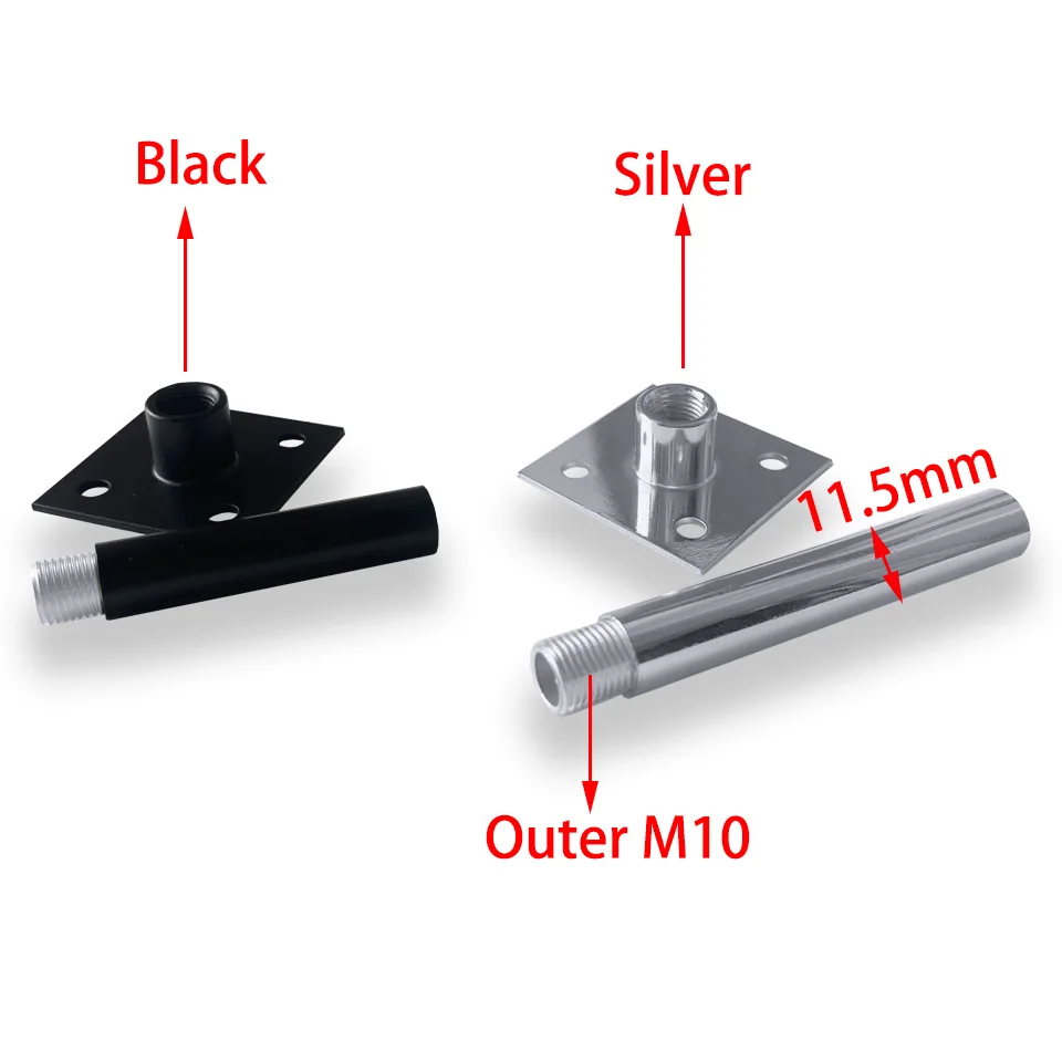 Dia11.5mm Hollow Straight Tube M10 Table Lamp Floor Lamp Connection Tube Black Silver Straight Rod With Base DIY Pendant Lamp