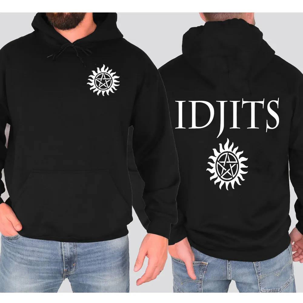 

Толстовка с капюшоном IDJITS, забавная толстовка с капюшоном «Сверхъестественное», толстовки с капюшоном для мужчин и женщин, уличная одежда Sudadera Hombre, пуловер большого размера с длинными рукавами