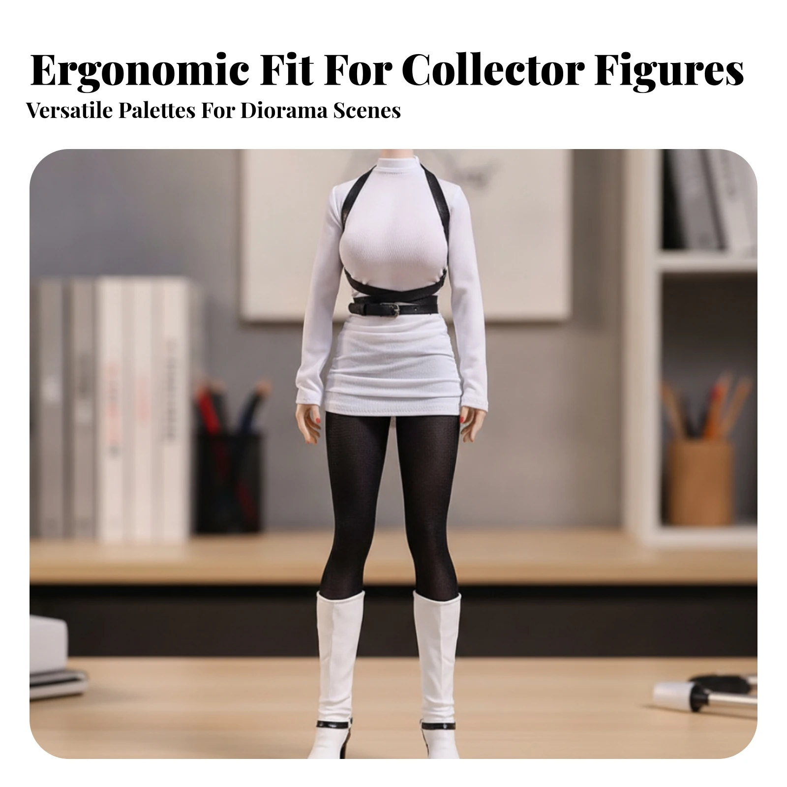Doll Outfit Form-Fitting High Neck Doll Dress Apparel Sleek for Customizers, Photo Setups, Display Cases