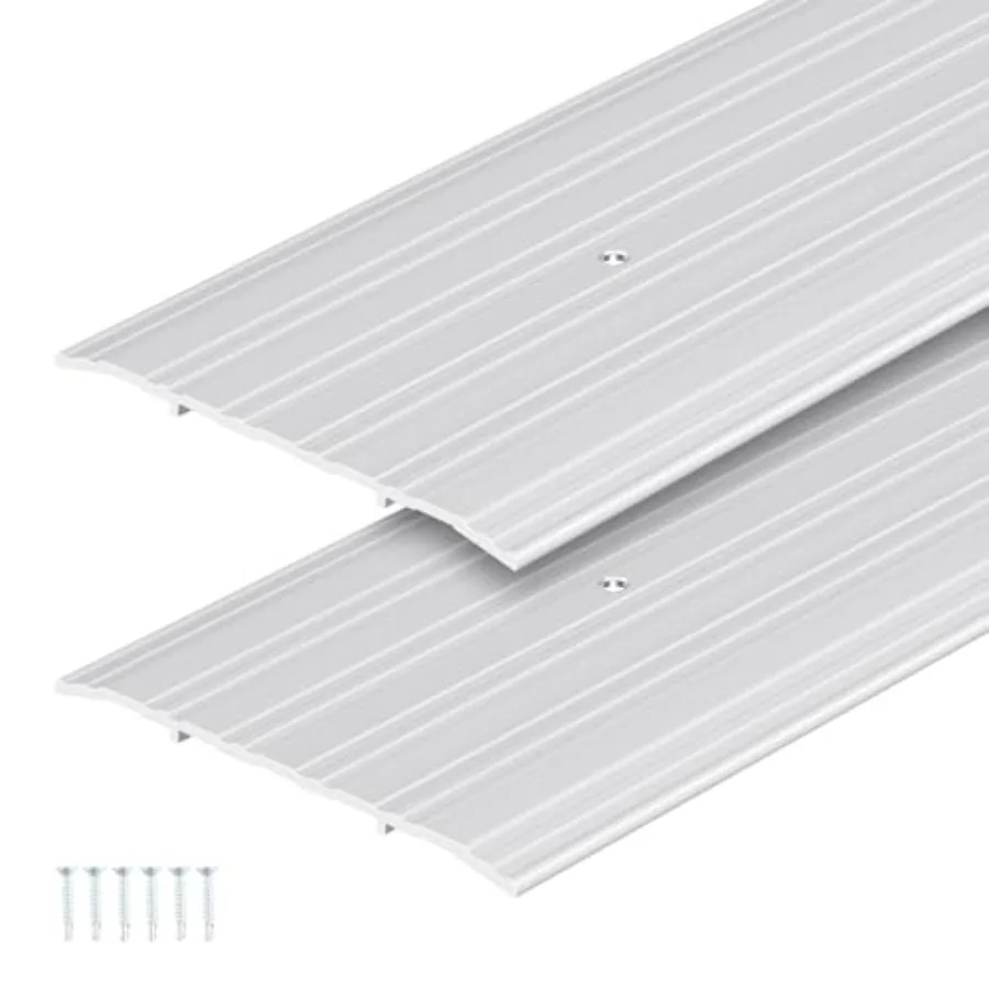 

2 Pcs 1/ Door Saddle Threshold for Doorway Interior Sturdy Aluminum Commercial Fluted Saddle Door Threshold Durable and Sleek D