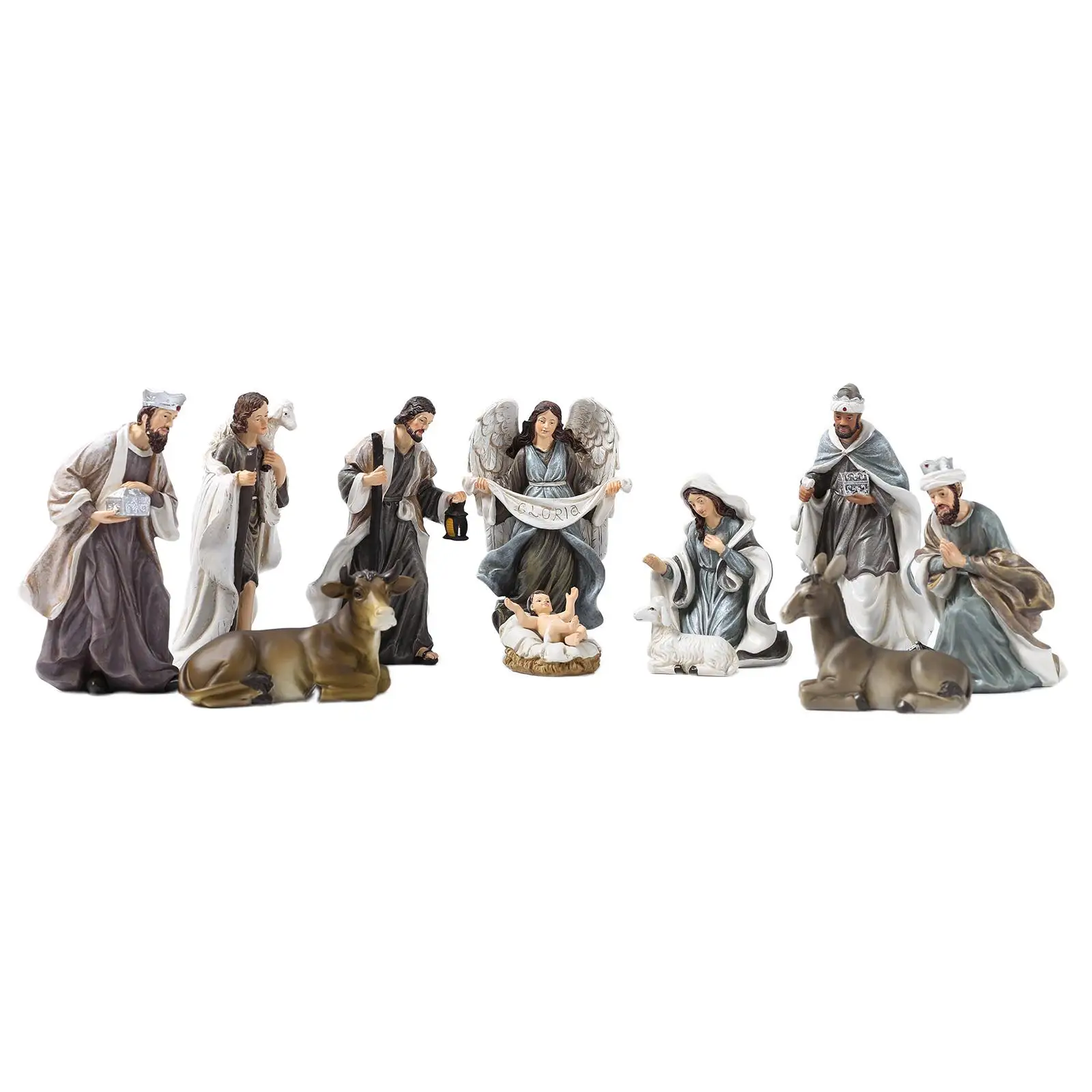 12 Piece Nativity Scene Set Featuring Baby Birth Statues for Home