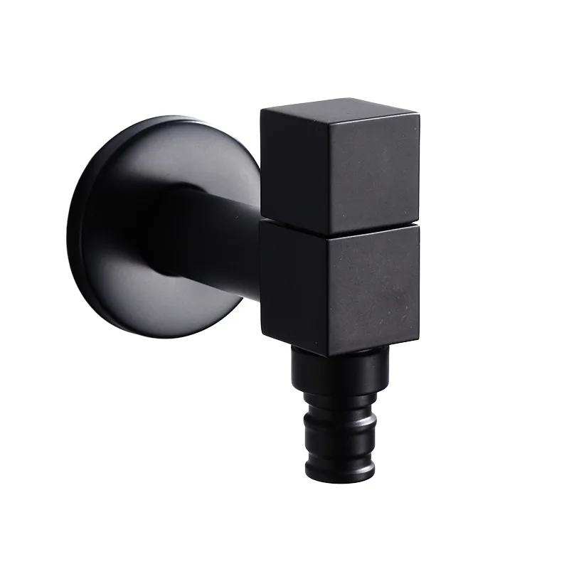 Black all copper square washing machine 4 points faucet balcony washing machine mop pool single cold faucet