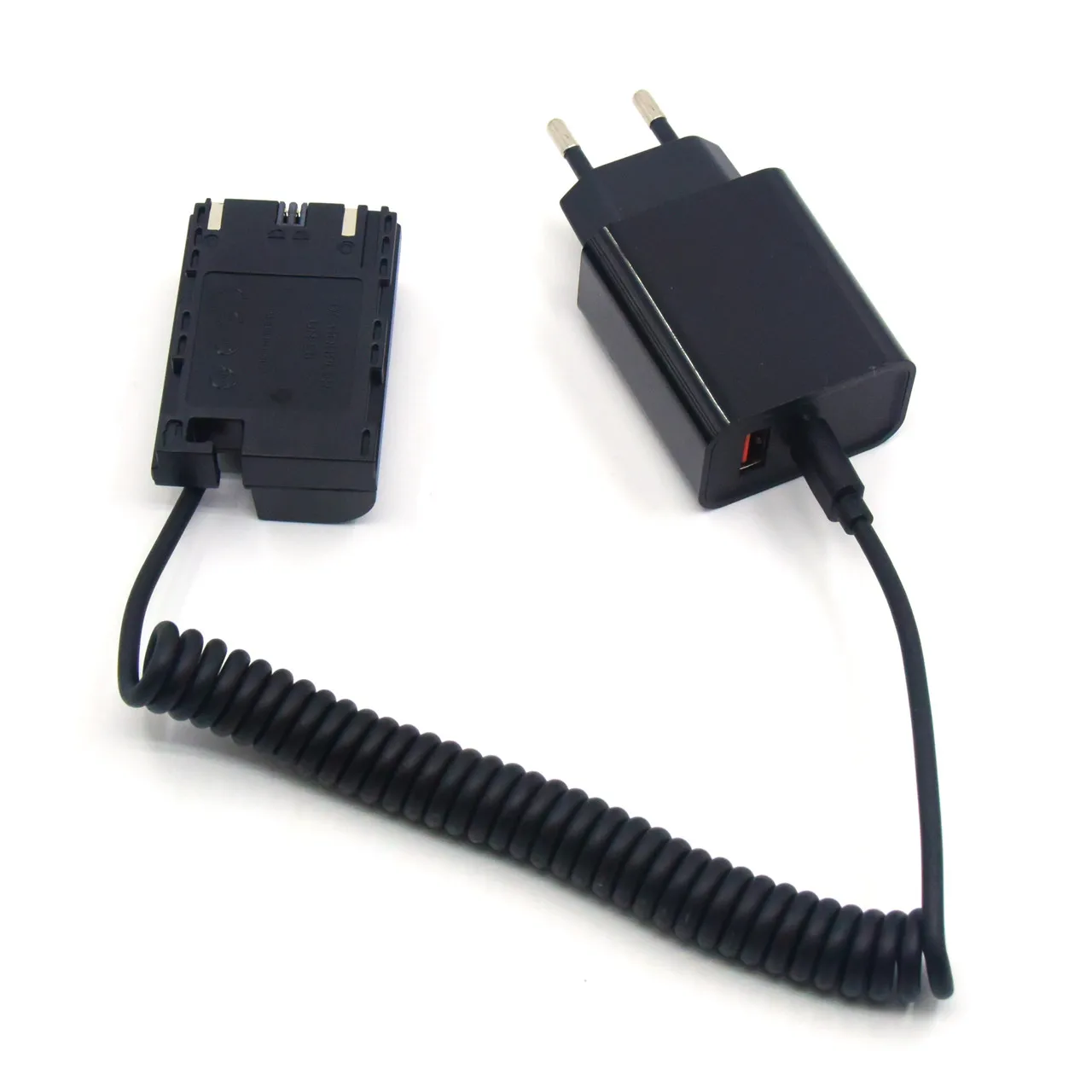 PD 3.0 Charger+USB C to LP-E6 Dummy Battery DR-E6 with Spring Cable for Canon EOS 5DII 5DS R 5D3 5D4 7D 60D 70D 80D 90D R6