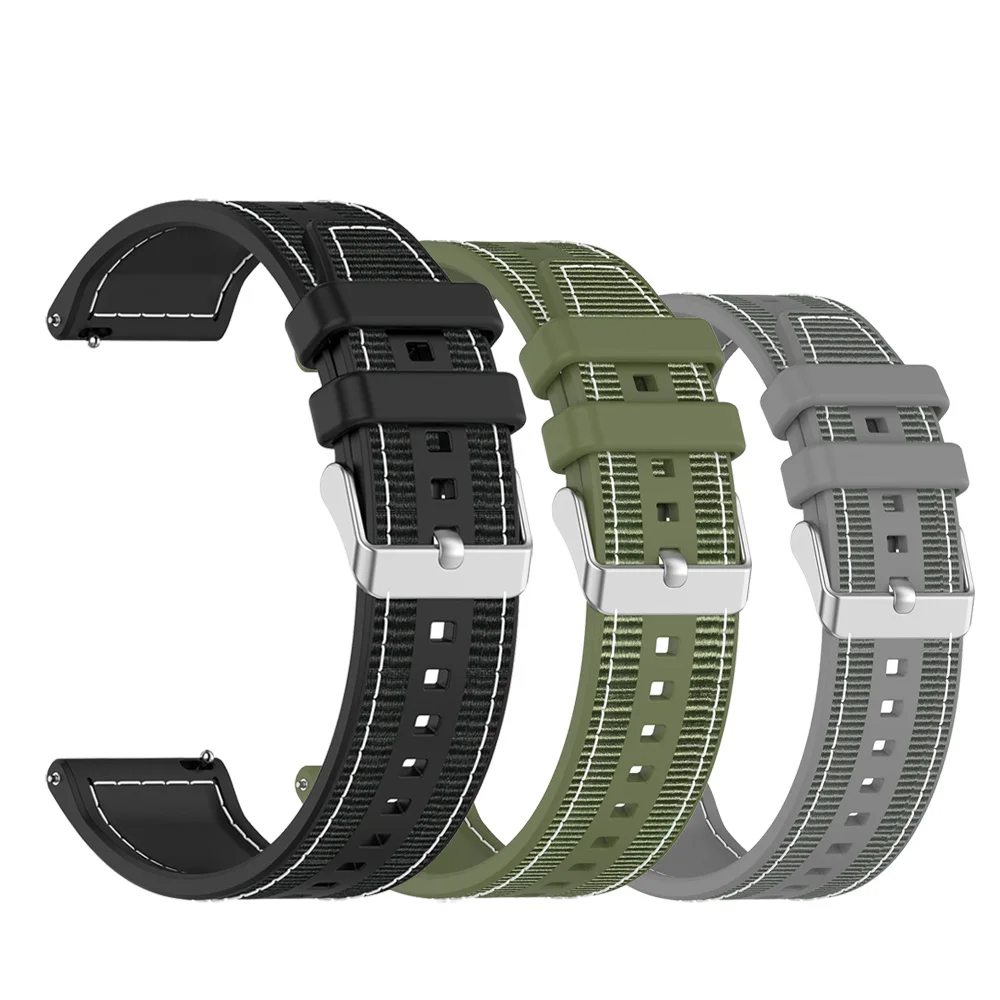 Silicone Nylon Watchband Strap For Xiaomi Haylou Solar LS05 Imilab KW66 SW022 Smart Watch Band