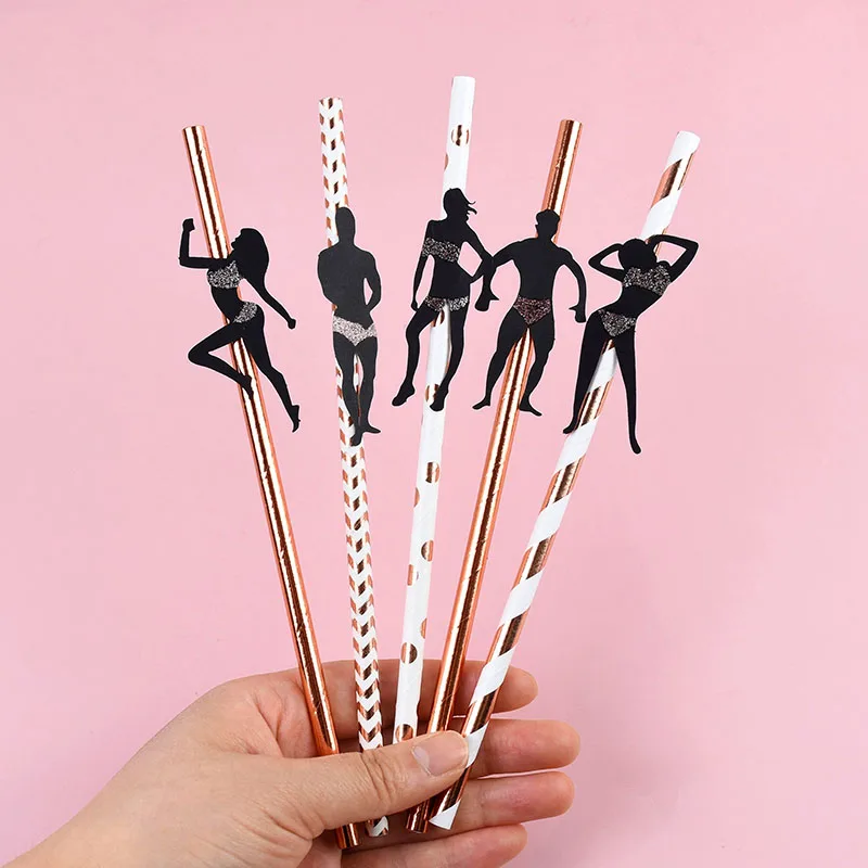 24pcs Bachelorette Party Stripper Dancing Men Straws Bachelorette Party Decorations Straws Mexican Fiesta Party Supplies