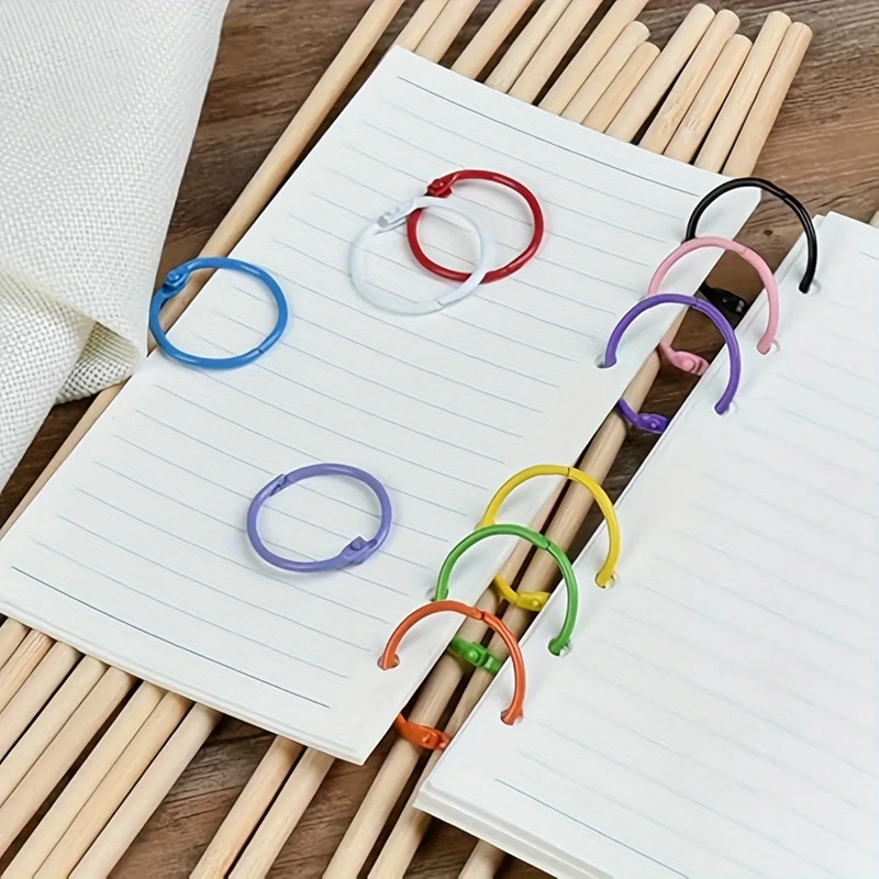A35Q-80Pcs Colorful Loose Leaf Binder Rings Book Rings Paper Rings For Index Cards Notebook Keychain Key Ring