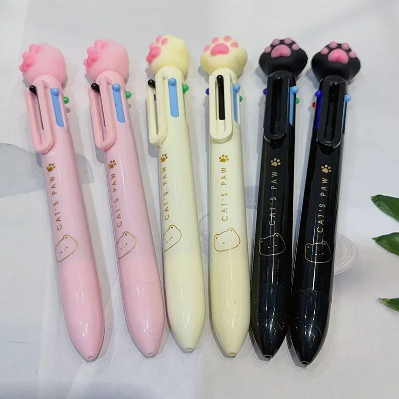 Cute 6 Colors Pens Ballpoint Pens Creative Cat Paw Gel Pens Korean Stationery Cute Pens Kids Gift School Office Writing Supplies