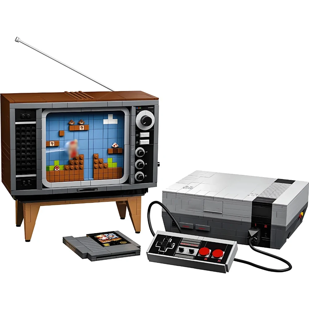 

Creative series of 70s retro red and white game console model building blocks children's educational assembly toys birthday gift