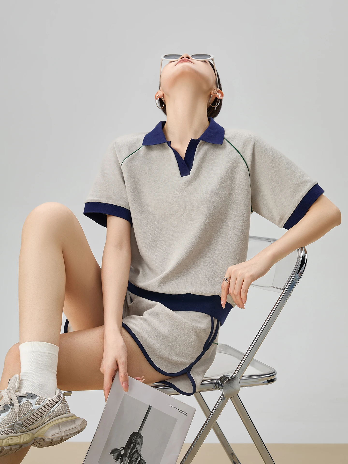 

Летний комплект женской повседневной спортивной одежды Ne ort Sve Норковый коричневый цвет Брюки Blo ort Удобные дышащие Faion