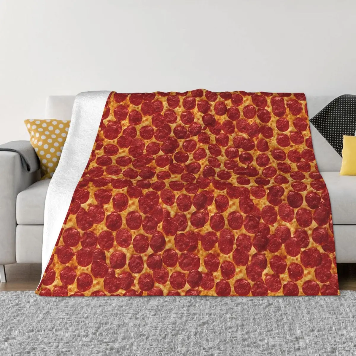 

Pizza Cheese Roasted Food Blanket Soft Warm Flannel Throw Blanket Bedding for Bed Living room Picnic Travel Home Sofa