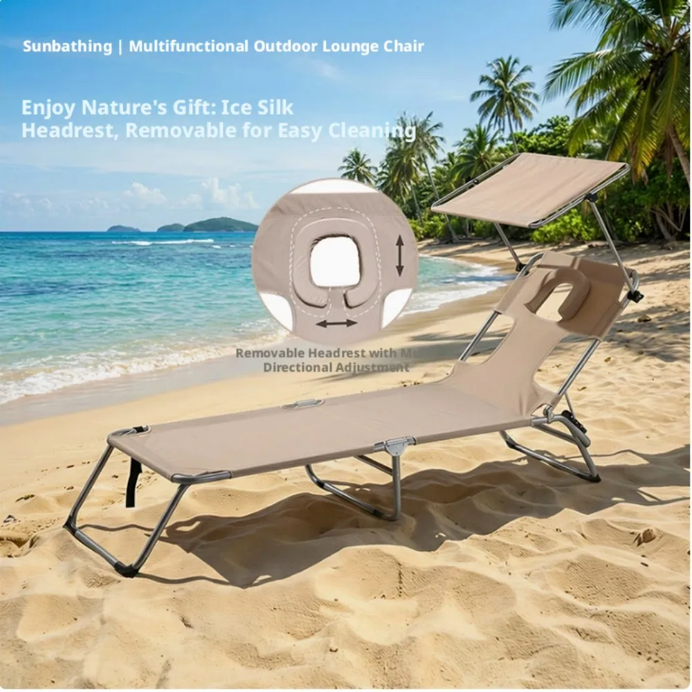 

Professional Outdoor Sunbathing Recliner Sunbathing Folding Bed Comfortable Relaxation Lounger for Garden Beach Park Chairs