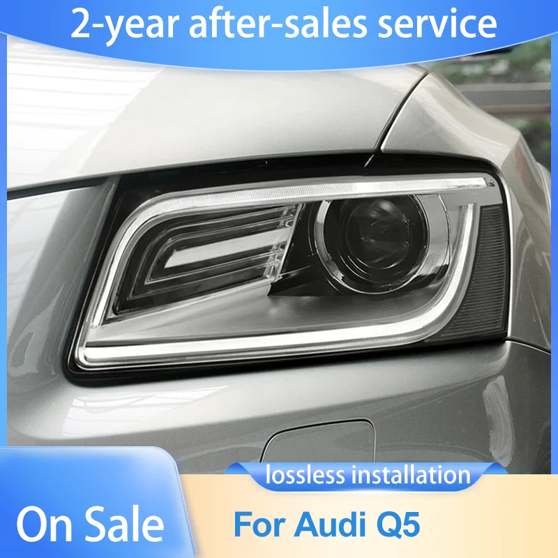 For Audi Q5 8R 2008-2012 Headlights Assembly Upgrade LED Lens Car Accessories Flashing Turn Light Plug and Play Old To New 2 sol