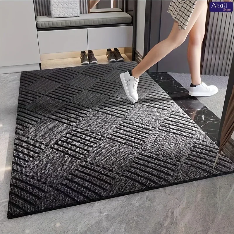 Thick Durable Absorbent Entrance Mat Modern Non-Slip Rubber Doormat with Twill Edge Design for Indoor Porch Patio 2