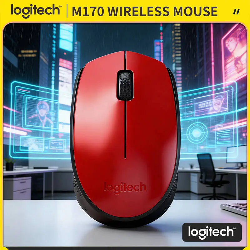 

Smooth-Glide Logitech M170 Wireless Optical Mouse 2.4GHz 10m Range 12-Month Battery for Office Home Travel Use