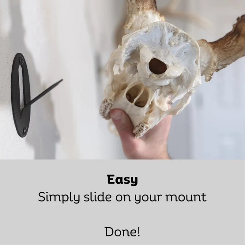 European Mount Skull Hanger With American Steel - Whitetail Deer Skull Hook Mounting System - Euro Mount Kit 6PCS