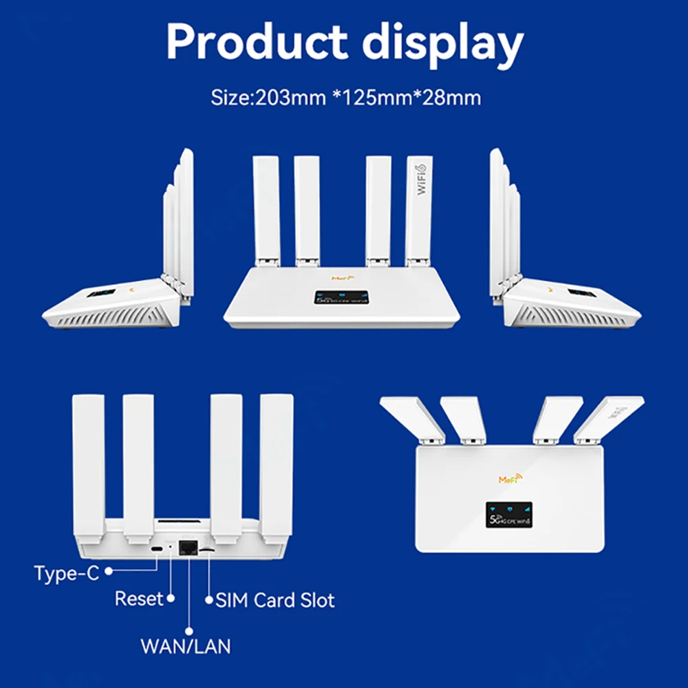 TIANJIE R611 Wifi 6 Router Portable 4G LTE WiFi Hotspot for Home & OfficeEasy Setup,300Mbps Stable High Speed Internet SIM Modem