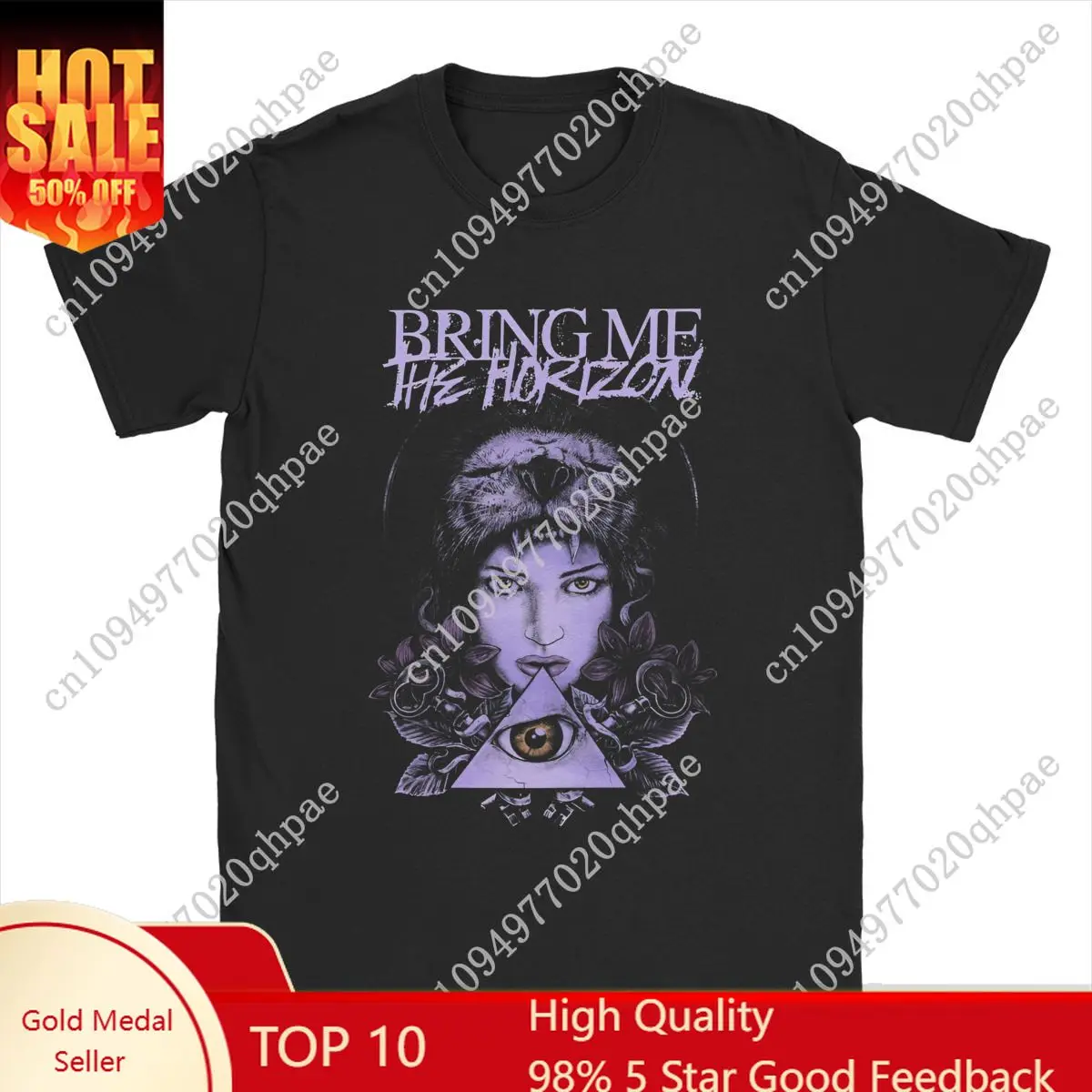 

Men's T-Shirt Bring Me The Horizons Rock Casual 100% Cotton Tee Short Sleeve Gothic Metal Band T Shirt Crew Neck merch Big Size
