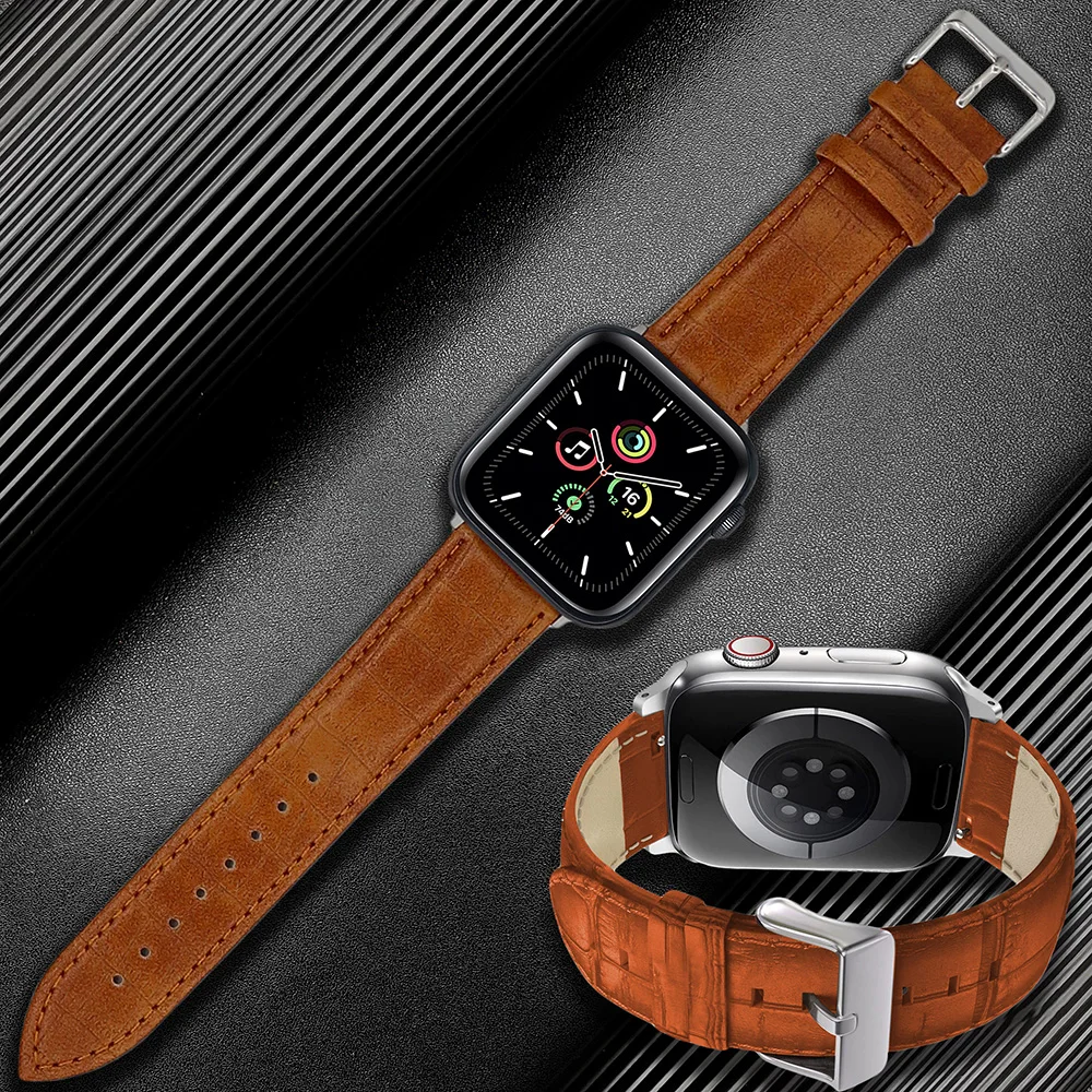 Кожаный ремешок для Apple Watch Band Ultra, браслет для Iwatch Series 8 7 6 5 4, 49 мм 45 мм 41 мм 44 мм 40 мм 38 мм 42 мм