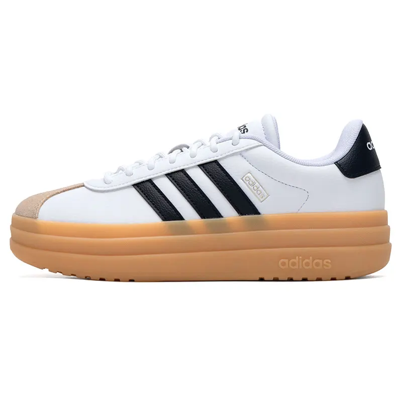 Adidas Authentic Women Low Top Skate Shoes IH3083 White Black Regular Fit Lace Up Synthetic Upper Thick Midsole Sneakers