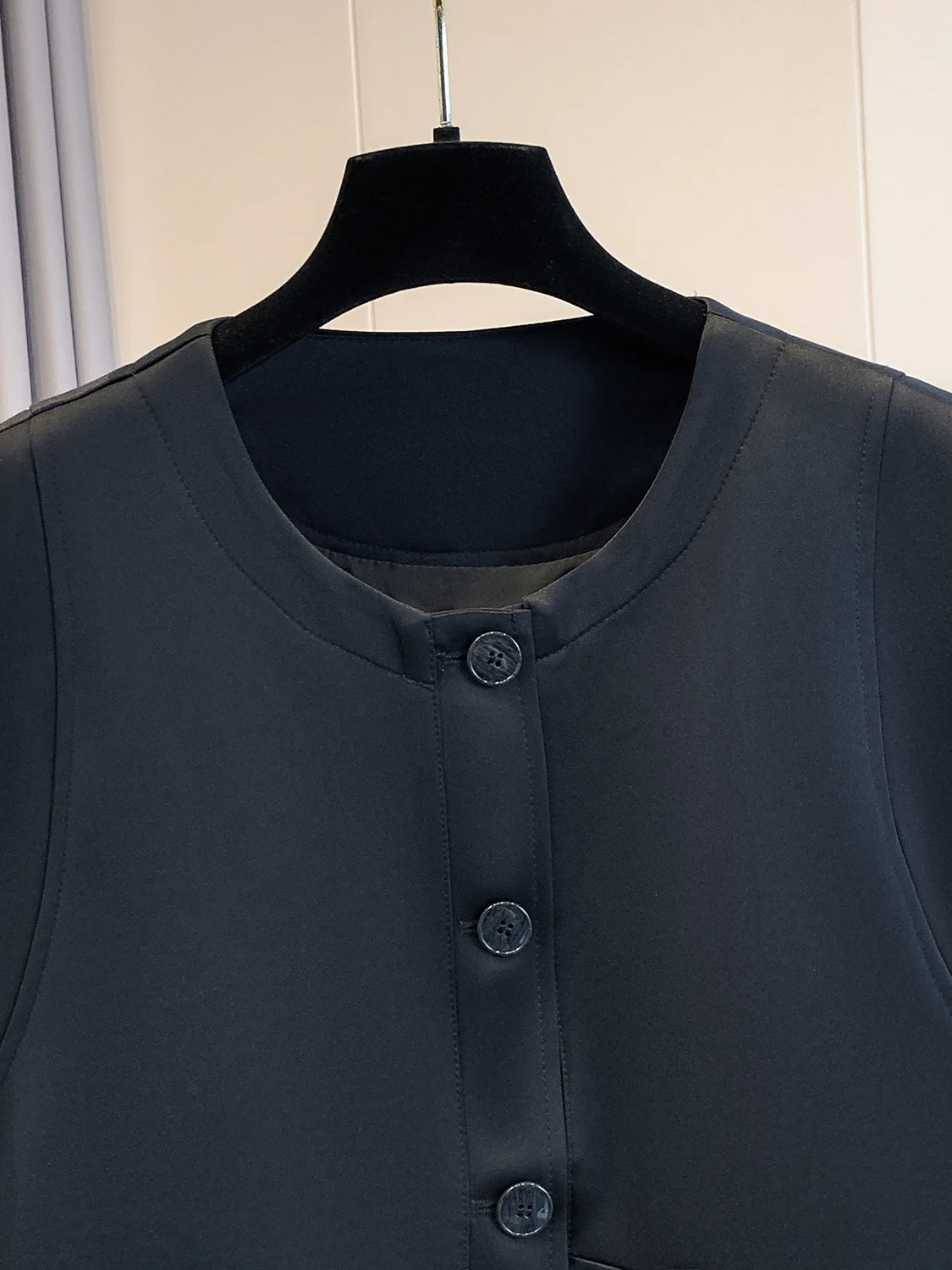 Top E de Decote Redondo para Mulheres, Estilo Primavera-Outono, Ajuste Solto, Barra Elástica, Jaqueta Versátil e Faion