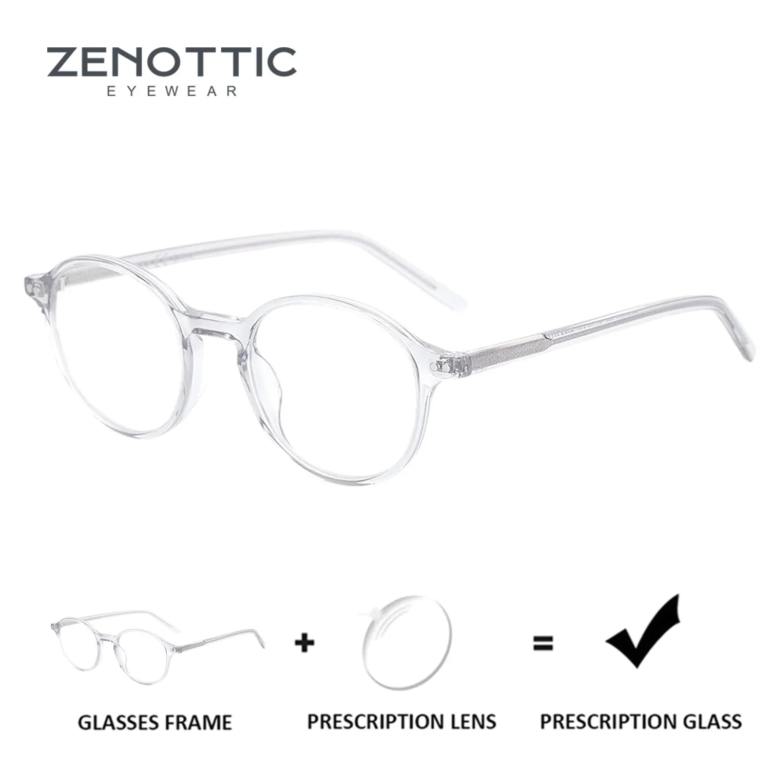 

ZENOTTIC XS Size Retro Round Prescription Glasses Anti Blue Light/Photochromic/ Myopia/Hyperopia/Progressive Eyeglasses