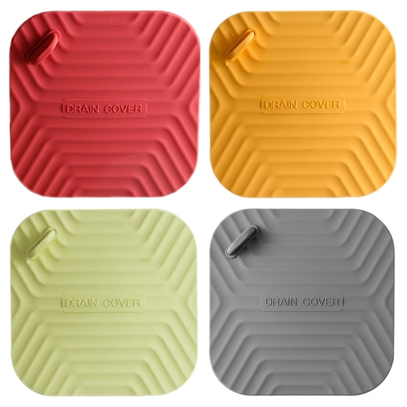 Square Silicone Floor Drain Cover Deodorant Drain Protectors Sink Drain Stopper for Sink & Bathtub Bathroom Accessories 517A