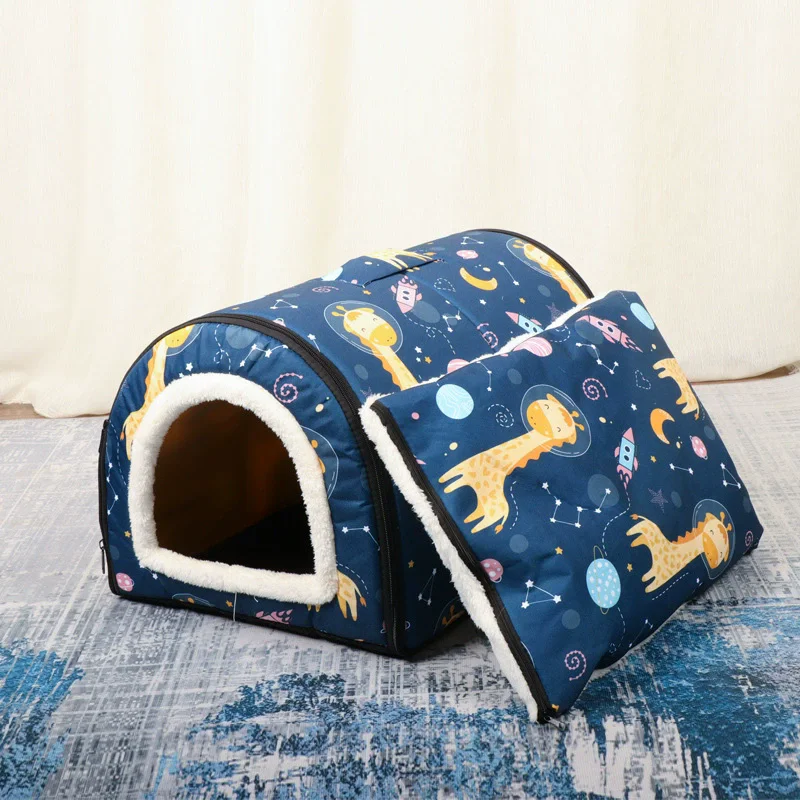

Large Size Cozy Pet Bed House Warm Cave Nest for Cats And Dogs Indoor Outdoor Sleeping Shelter Bed