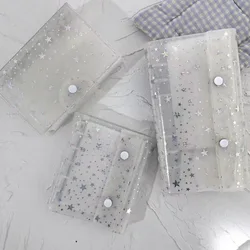 A6 A7 M5  Narrow White Full Sky Star PVC Double Buckle Flip Cover Three Fold Loose Leaf Notebook Detachable Cover