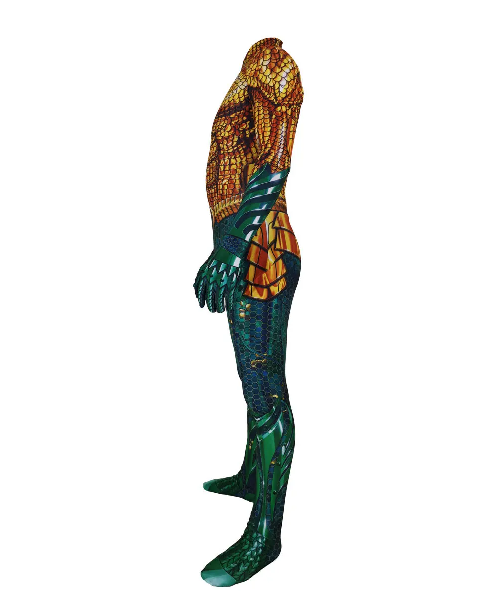 Costume d'Aquaman du dérivde la Mer pour Adulte et Enfant, Combinaison Sexy Anime Imbibée de Paillettes, Cosplay d'Halloween, Tenue Drag Queen