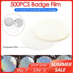 500pcs Badge Transparent Film 58mm Clear/Laser Stars Pattern Badge Protective Film Covers for Button Maker Parts 600pcs